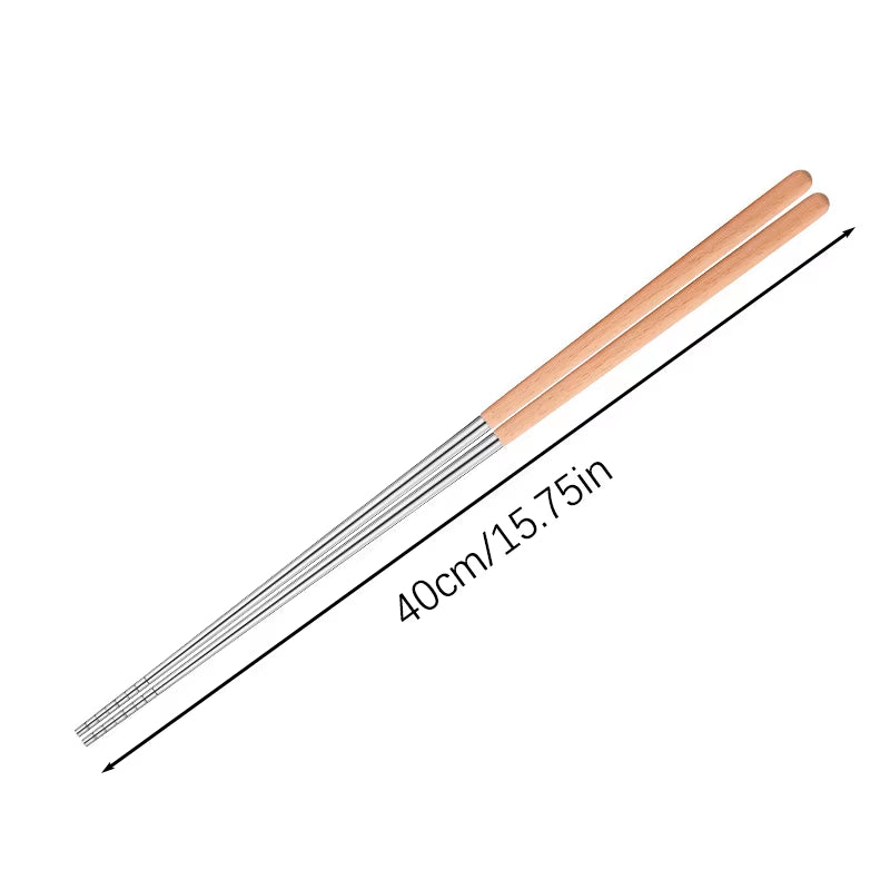1Pcs 40/42Cm Length Long Size Deep Fry Kitchen Tools Noodle Chopsticks Food Sticks Chinese Style Lengthen Hot Pot Wooden Cooking