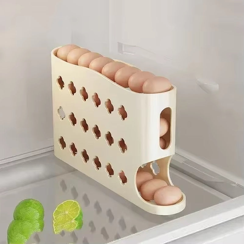 2-4-Layer Slide Egg Storage Box Ladder Style Egg Box Storage Refrigerator Side Door Large Capacity Automatic Egg Rolling Machine