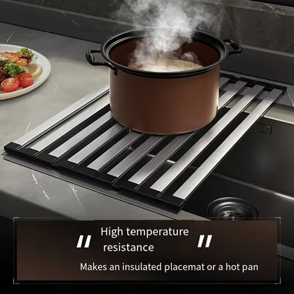 304 Stainless Steel Kitchen Sink Drain Rack Sink Dish Rack Dish Rack Foldable Telescopic Drain Basket