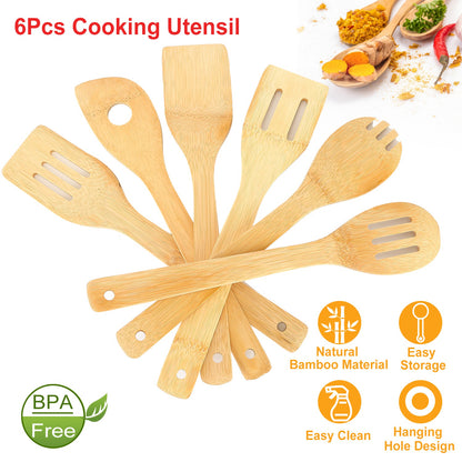 6-Piece Bamboo Cooking Utensil Set