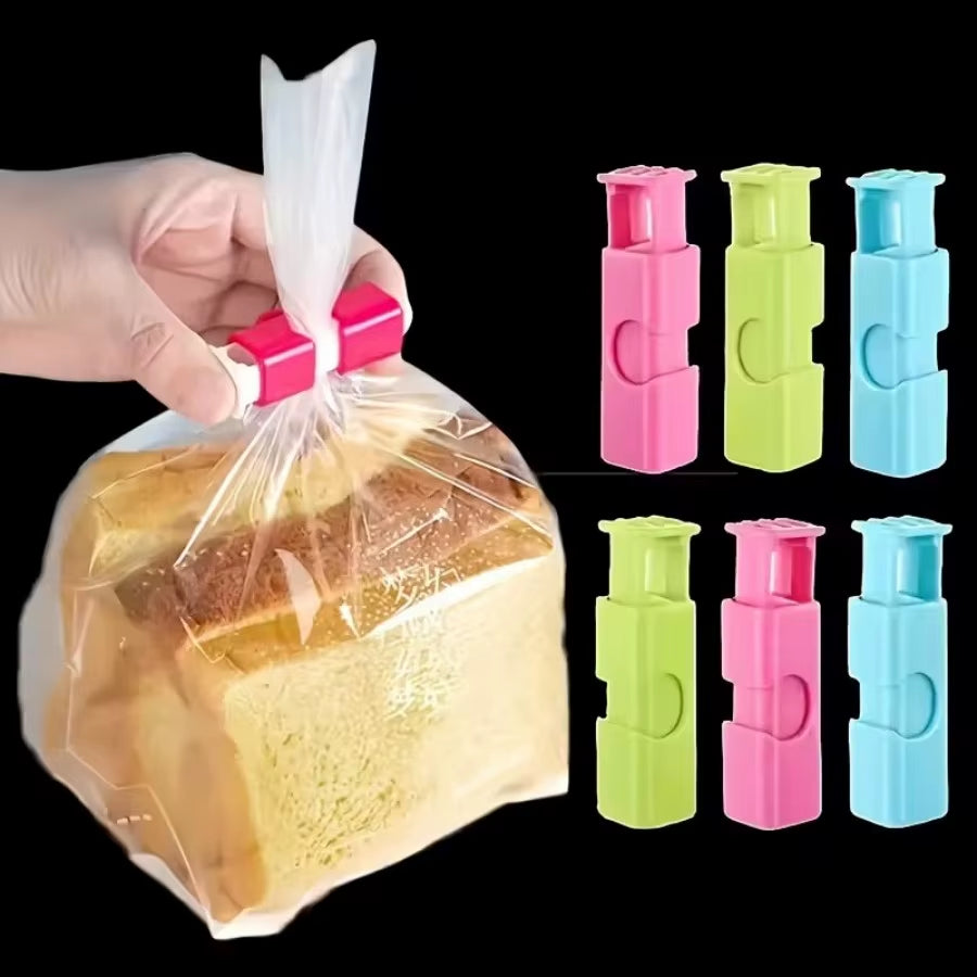 3Pack Food Bag Clips - Chip Clips Food Grade PP Airtight Seal, Non-Slip Reusable for Snacks Flour Bags Kitchen Storage