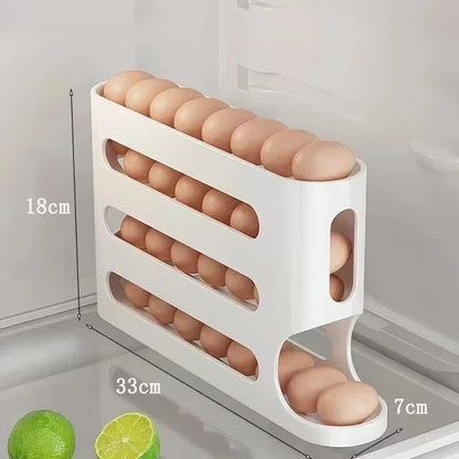 2-4-Layer Slide Egg Storage Box Ladder Style Egg Box Storage Refrigerator Side Door Large Capacity Automatic Egg Rolling Machine
