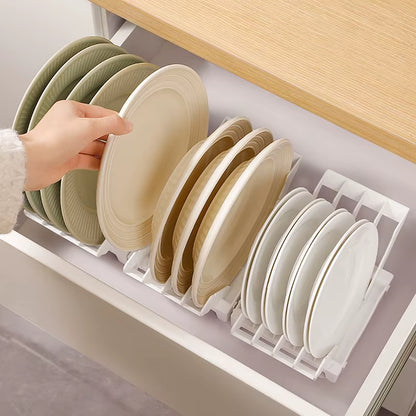 Vertical Kitchen Dish Storage Rack and Plate Draining Organizer