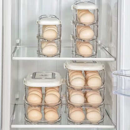 Multi Layer Combination Automatic Rolling Egg Box, Refrigerator Storage Box Dedicated Side Door Egg Tray, Refrigerator Egg Rack