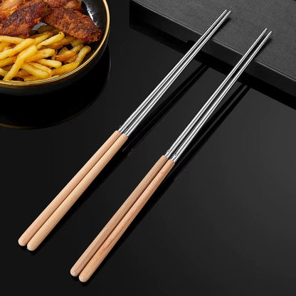 1Pcs 40/42Cm Length Long Size Deep Fry Kitchen Tools Noodle Chopsticks Food Sticks Chinese Style Lengthen Hot Pot Wooden Cooking