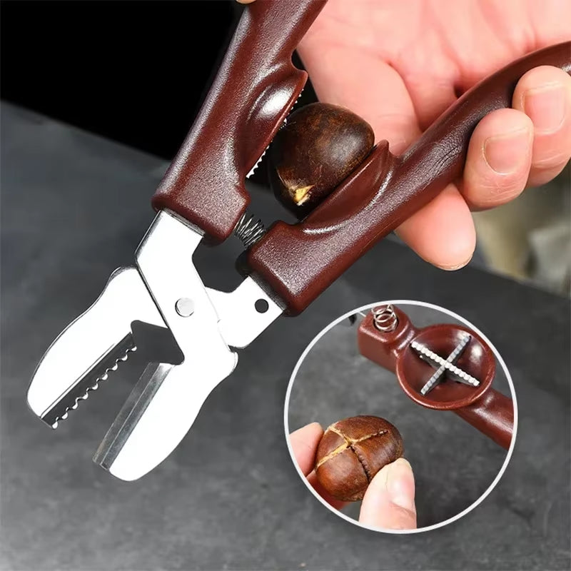 Creative Chestnut Clip Stainless Steel Walnut Clip Multi-Functional Sheller Chestnut Peanut Opener Kitchen Tools Cutter Gadgets