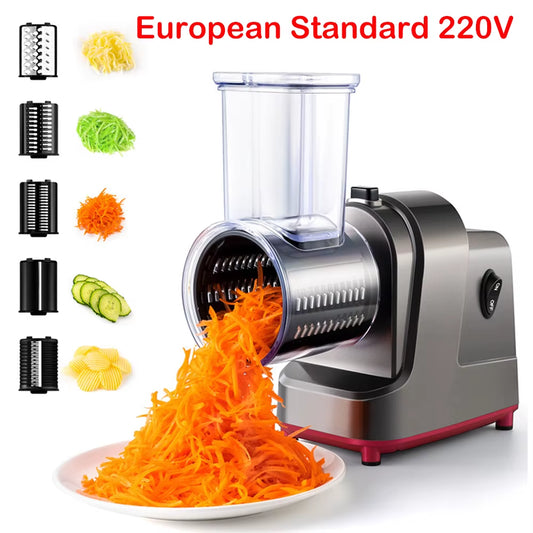 250W 5 in 1 Electric Vegetable Slicer Shredder Automatic Salad Shooter Machine Cheese Grater Carrot Cabbage Cutter JT253
