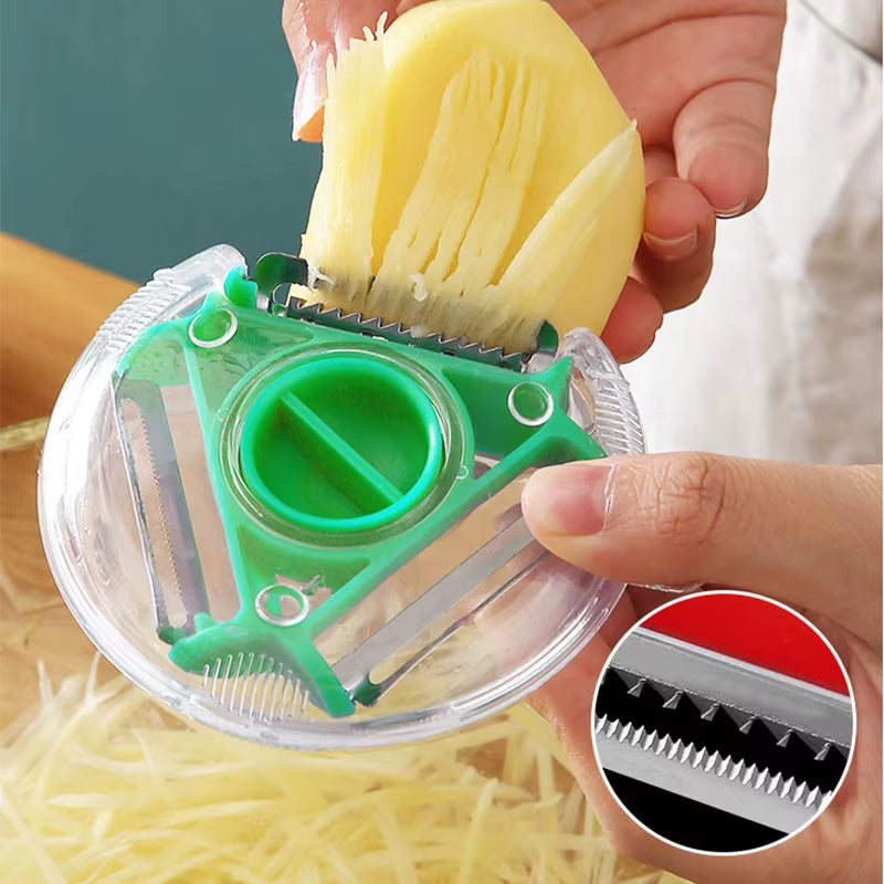 1PC 3 in 1 Peeler Multifunctional Stainless Steel Blade Vegetable Fruits Slicer Shredder Kitchen Tool Accessories