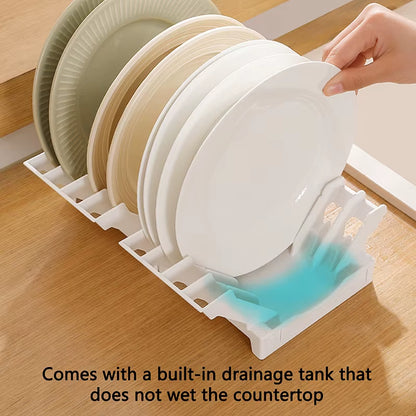 Vertical Kitchen Dish Storage Rack and Plate Draining Organizer