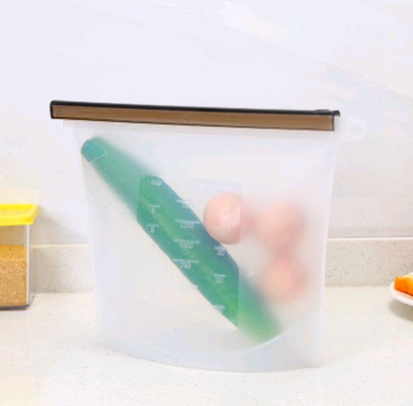 Silicone Fresh-Keeping Bag Vacuum Sealed Bag Food Storage Bag Refrigerator Food Fruit Storage Bag