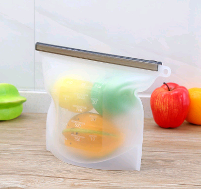 Silicone Fresh-Keeping Bag Vacuum Sealed Bag Food Storage Bag Refrigerator Food Fruit Storage Bag