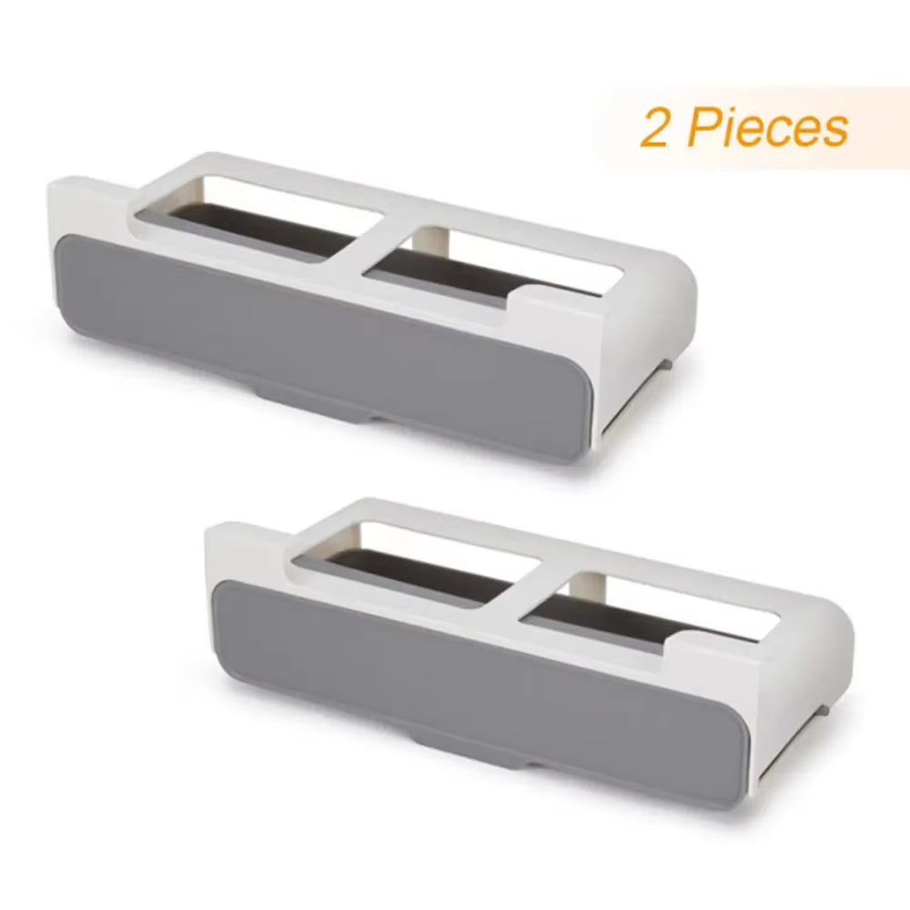 Kitchen Spice Rack Self-Adhesive Wall-Mounted Under-Shelf Seasoning Bottle Storage Rack Spice Organizer Kitchen Storage Rack