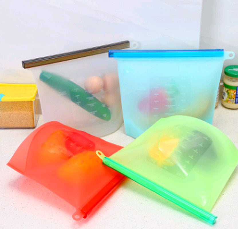 Silicone Fresh-Keeping Bag Vacuum Sealed Bag Food Storage Bag Refrigerator Food Fruit Storage Bag