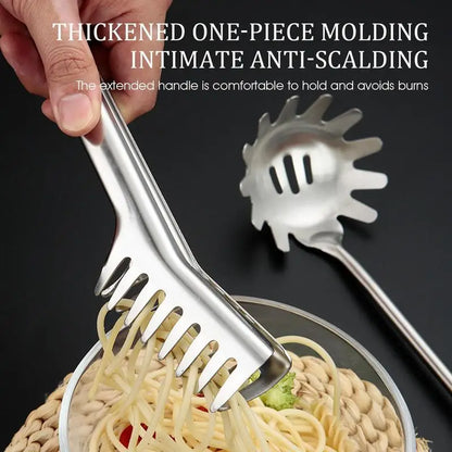 Pasta Spoon Spaghetti Server Spaghetti Spoon and Pasta Tong Serving Utensils Stainless Steel Noodle Cooking Spaghetti Tools