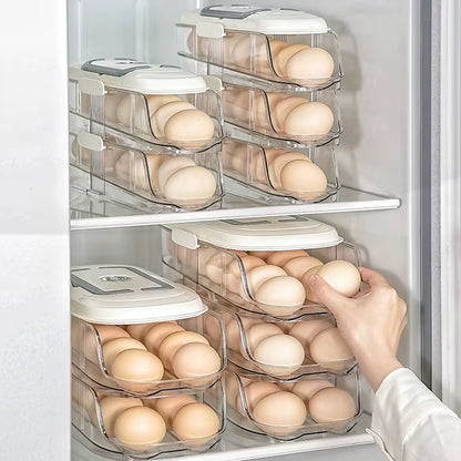 Multi Layer Combination Automatic Rolling Egg Box, Refrigerator Storage Box Dedicated Side Door Egg Tray, Refrigerator Egg Rack