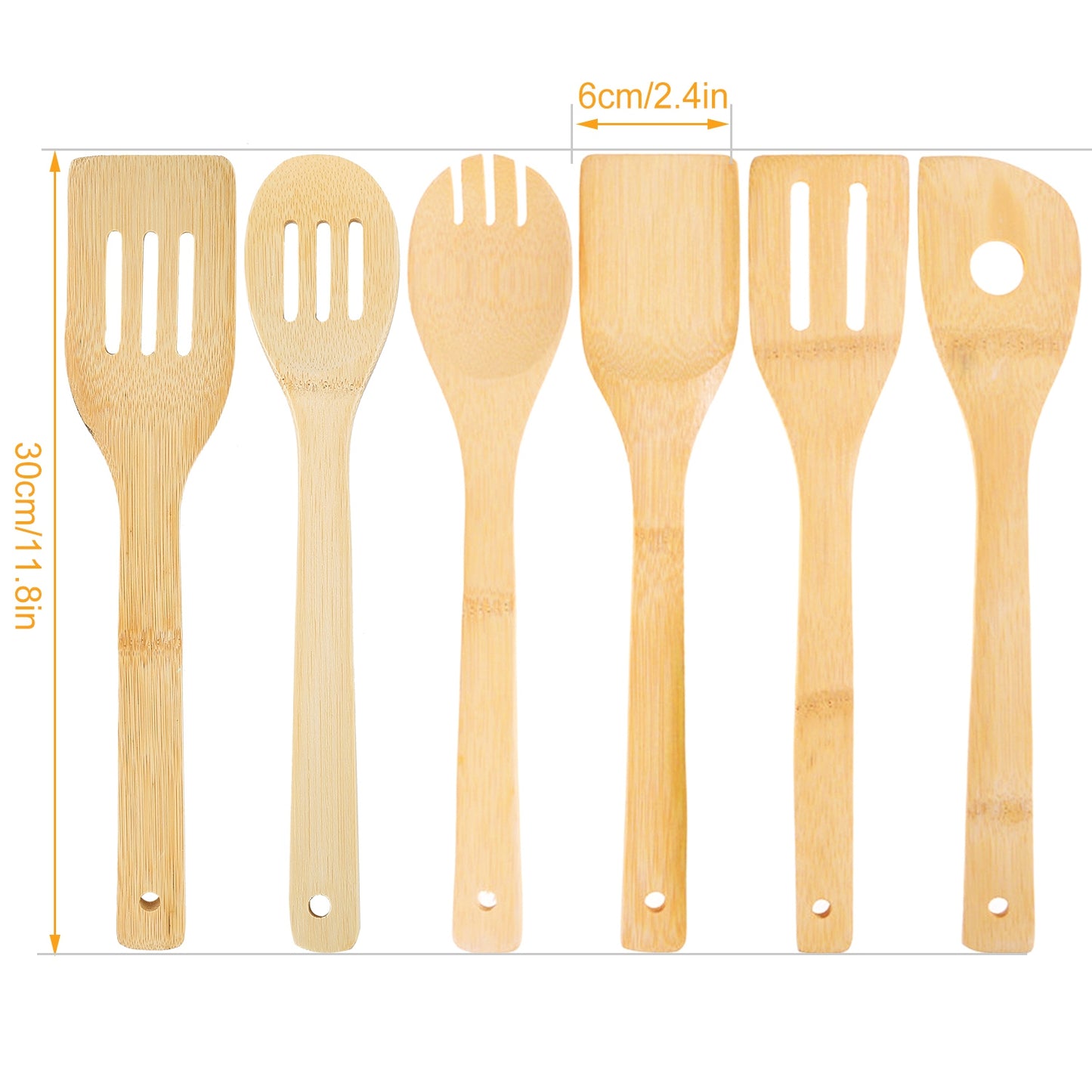6-Piece Bamboo Cooking Utensil Set