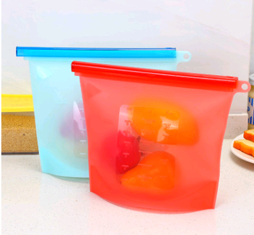 Silicone Fresh-Keeping Bag Vacuum Sealed Bag Food Storage Bag Refrigerator Food Fruit Storage Bag