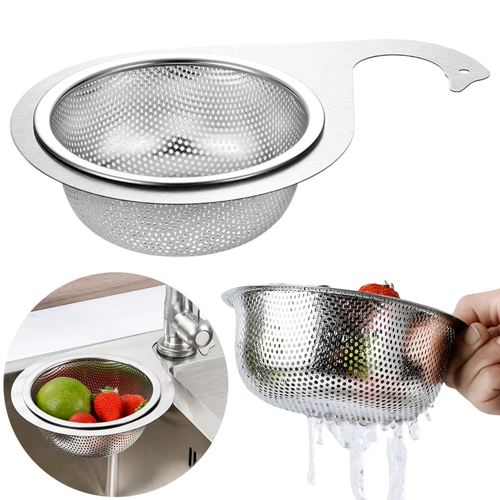 1/2 PCS Stainless Steel Hanging Sink Strainer Sink Garbage Filter Drain Rack for Filter Kitchen Waste & Wash Vegetables Fruits