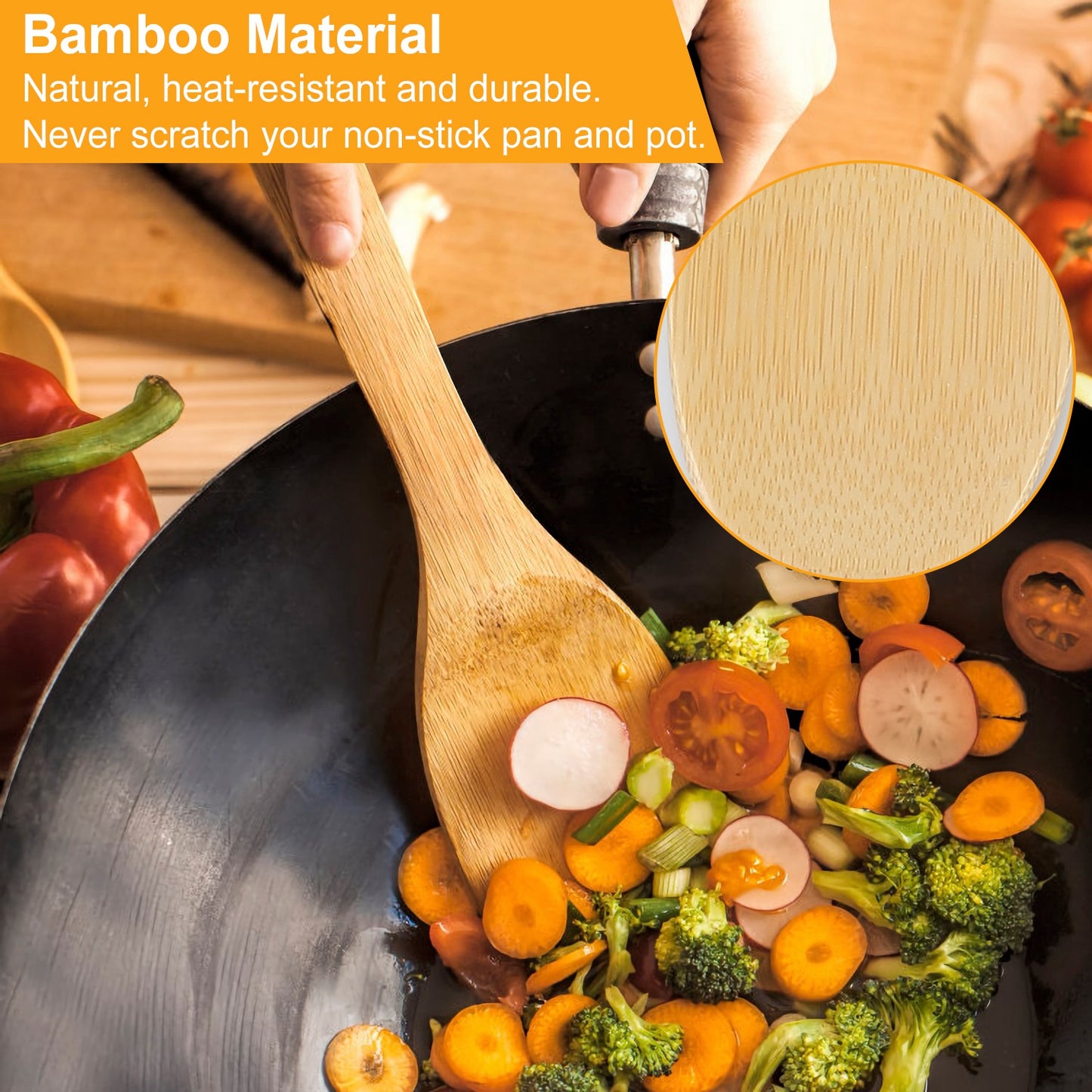 6-Piece Bamboo Cooking Utensil Set