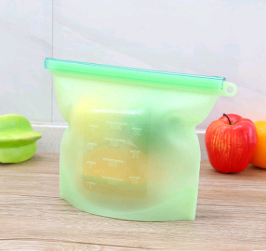 Silicone Fresh-Keeping Bag Vacuum Sealed Bag Food Storage Bag Refrigerator Food Fruit Storage Bag