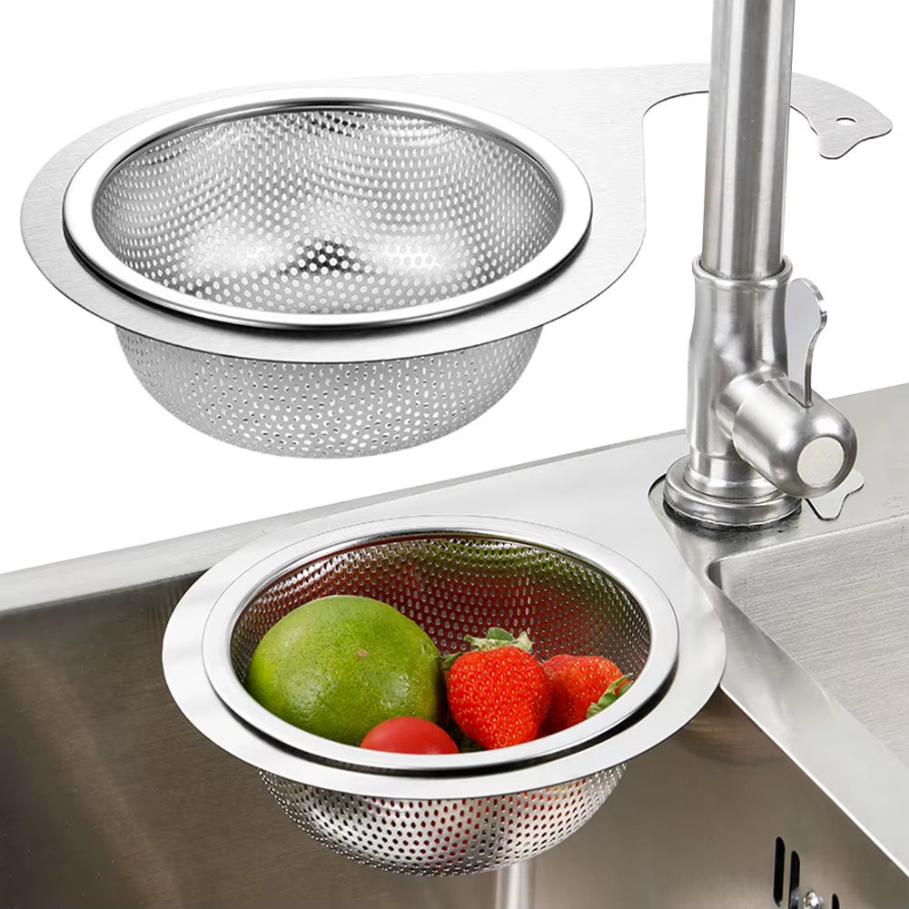 1/2 PCS Stainless Steel Hanging Sink Strainer Sink Garbage Filter Drain Rack for Filter Kitchen Waste & Wash Vegetables Fruits