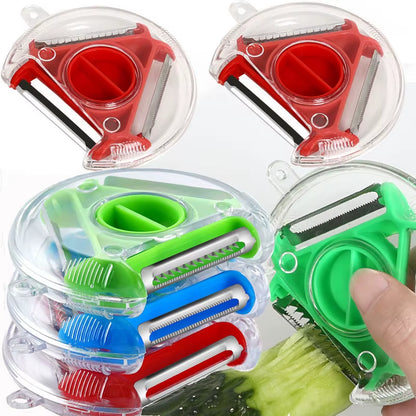 1PC 3 in 1 Peeler Multifunctional Stainless Steel Blade Vegetable Fruits Slicer Shredder Kitchen Tool Accessories